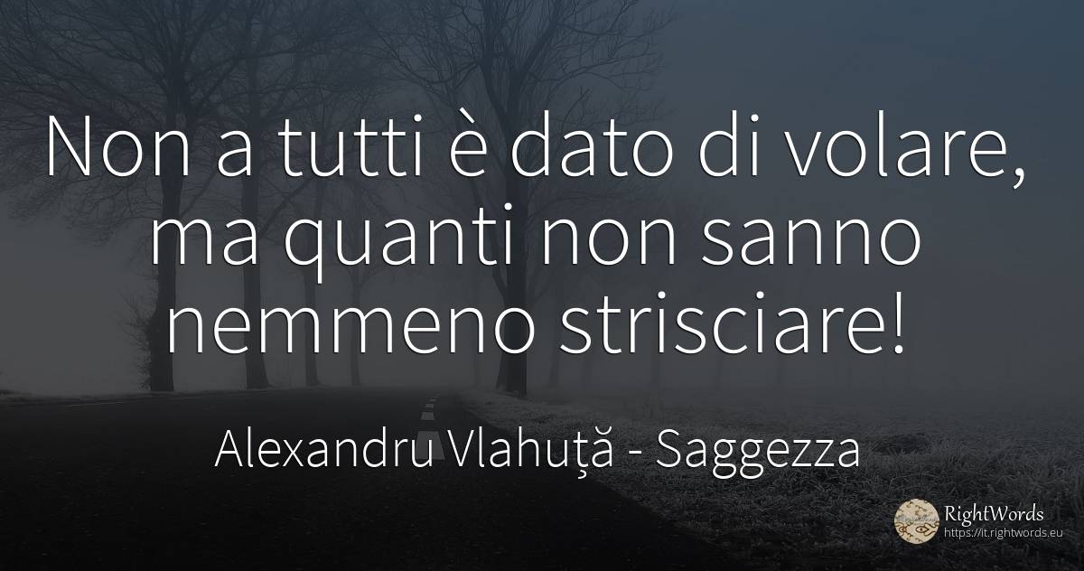 Non a tutti è dato di volare, ma quanti non sanno nemmeno... - Alexandru Vlahuță, citazione su saggezza