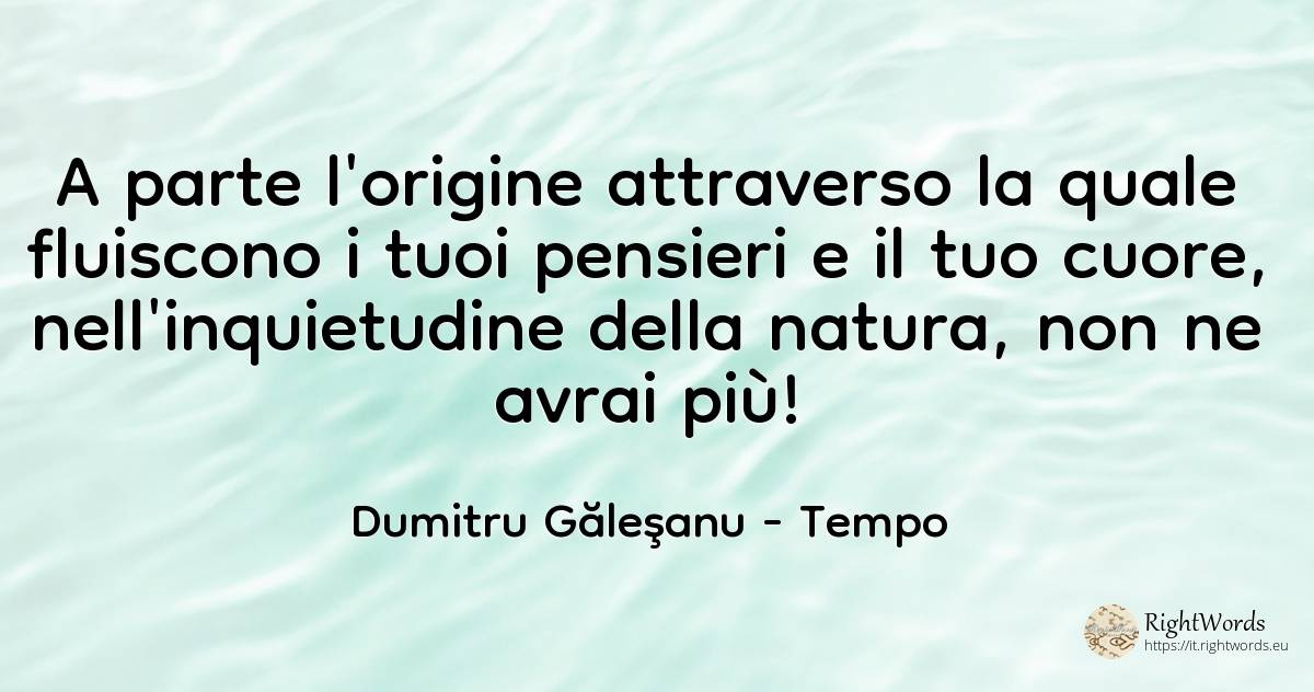 Altro che l’alveo attraverso il quale scorrono i tuoi... - Dumitru Găleşanu, citazione su tempo