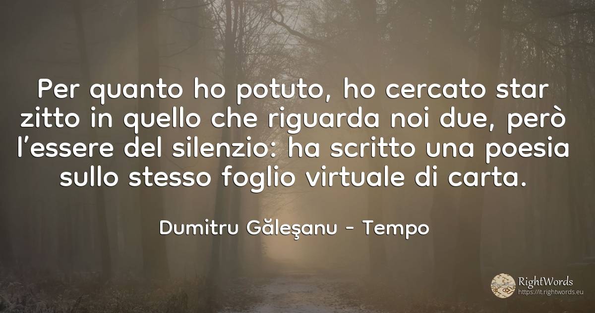 Per quanto ho potuto, ho cercato star zitto in quello che... - Dumitru Găleşanu, citazione su tempo