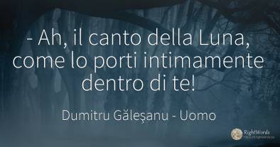 - Ah, il canto della Luna, come lo porti intimamente...